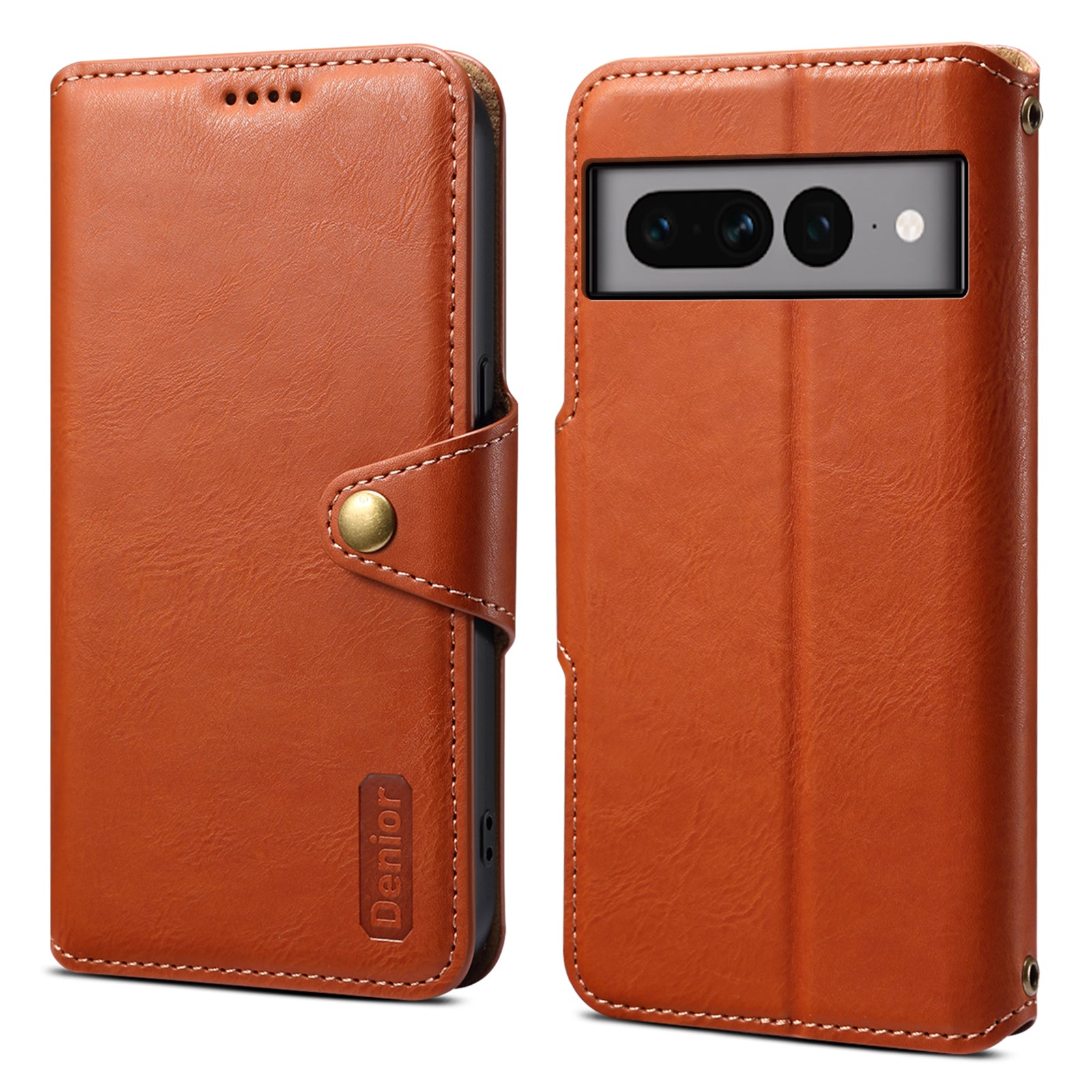 DENIOR For Google Pixel 7 Pro 5G Shockproof Case Cowhide Texture Leather Phone Cover DENIOR For Google Pixel 7 Pro 5G Shockproof Case Cowhide Texture Leather Phone Cover